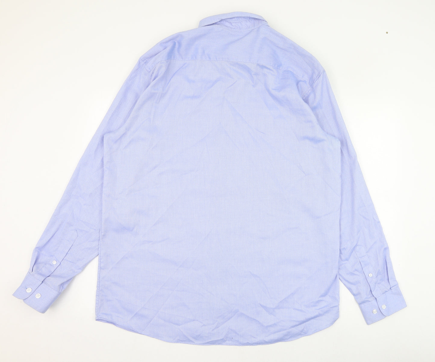 Taylor & Wright Mens Blue  Cotton  Dress Shirt Size 17 Collared Button