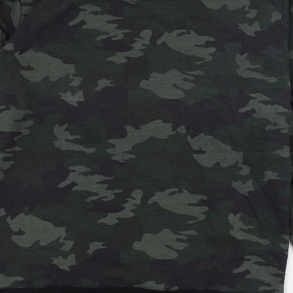 Primark Mens Green Camouflage Polyester Pullover Sweatshirt Size L