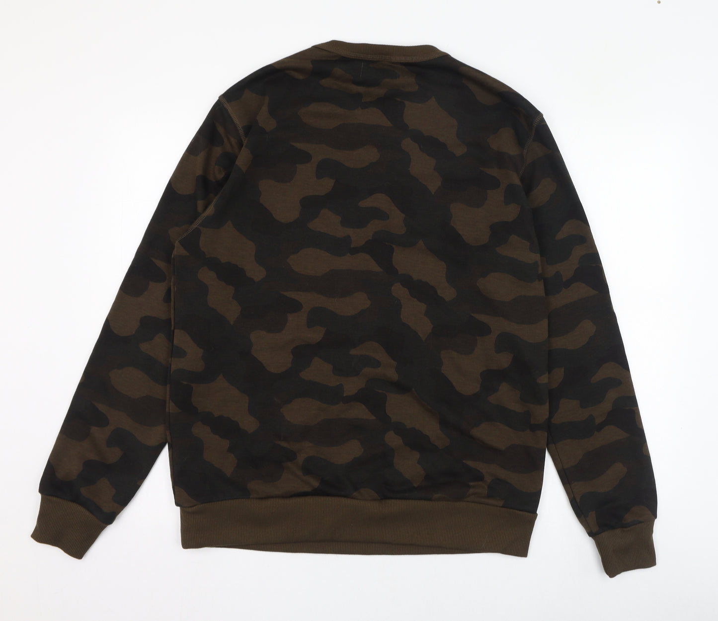 Primark Mens Green Camouflage Polyester Pullover Sweatshirt Size L