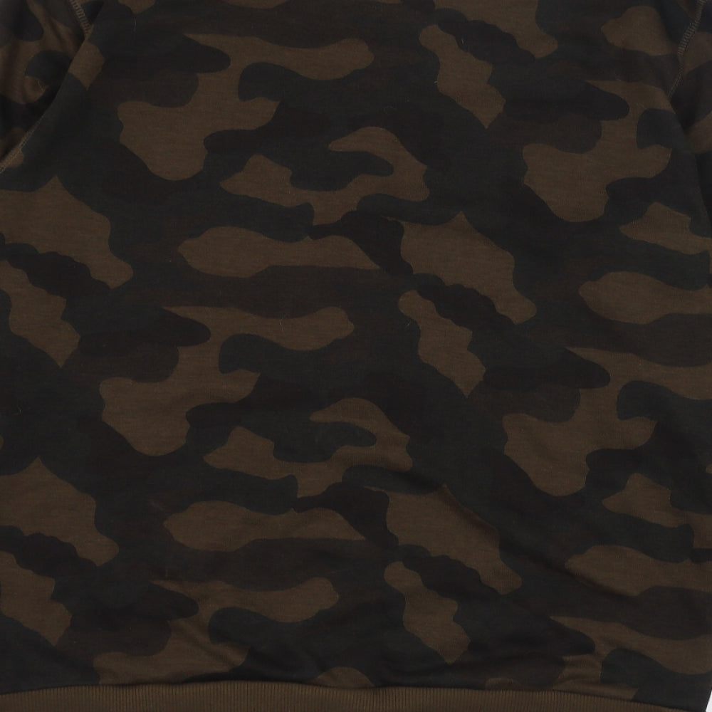 Primark Mens Green Camouflage Polyester Pullover Sweatshirt Size L