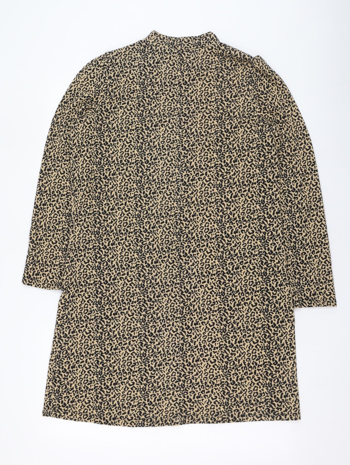 George Womens Brown Animal Print Polyester Jumper Dress  Size 14  Round Neck Pullover