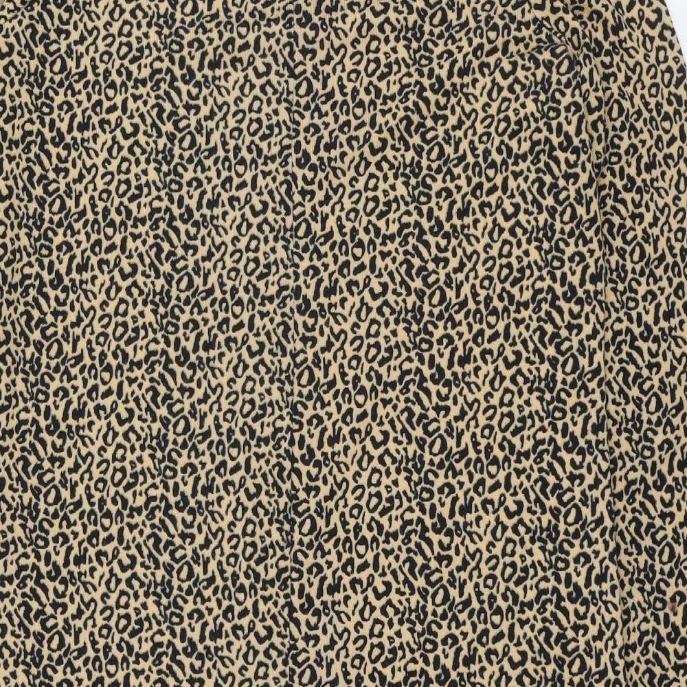 George Womens Brown Animal Print Polyester Jumper Dress  Size 14  Round Neck Pullover