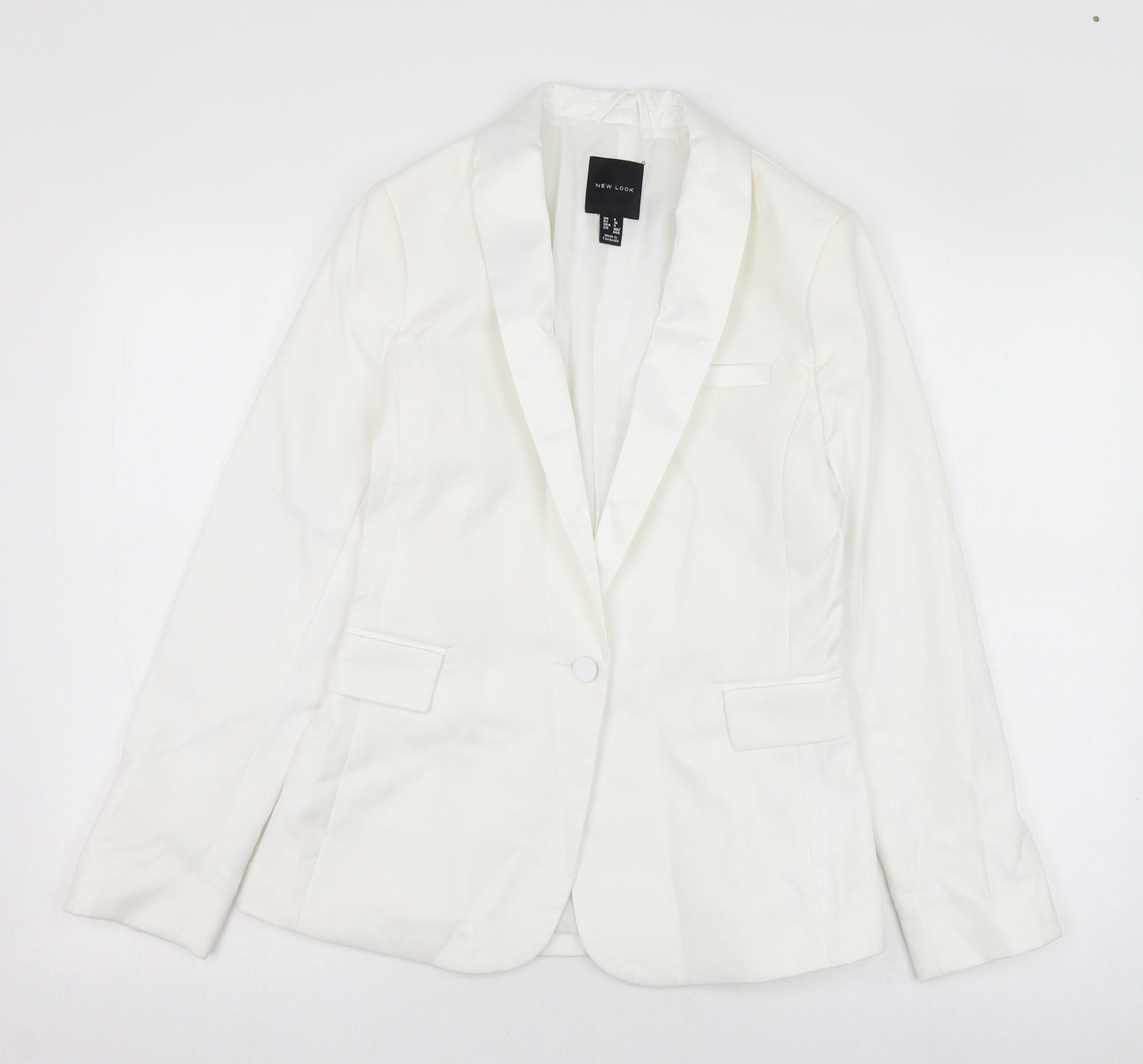 New Look Womens White   Jacket Blazer Size 8  Button