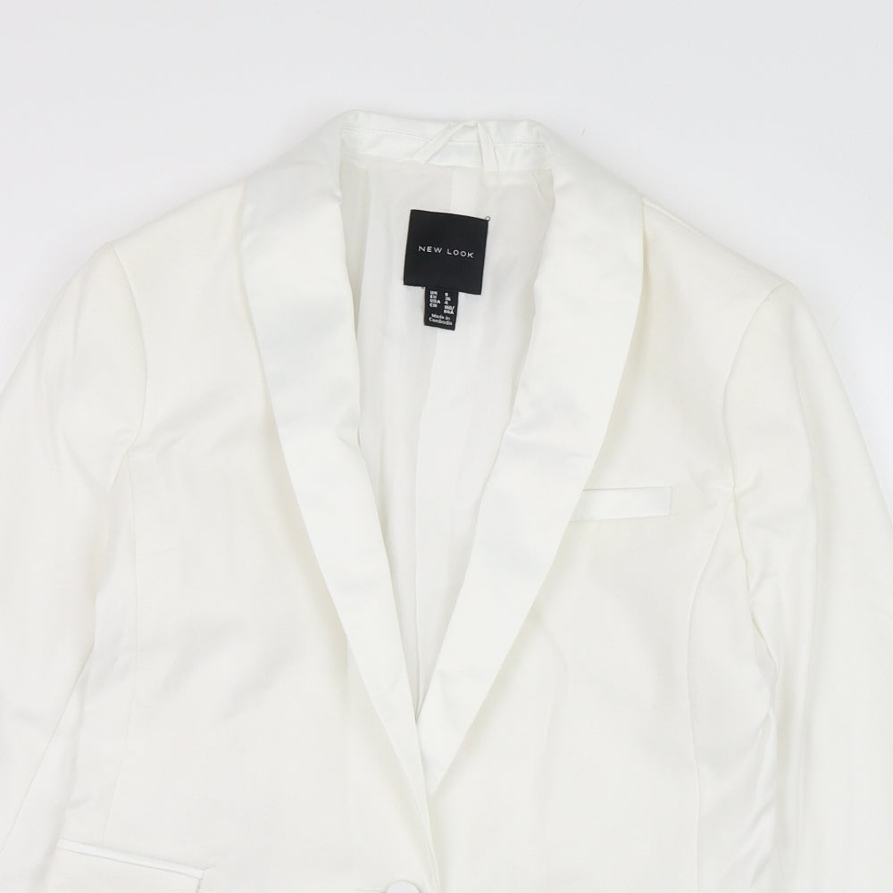 New Look Womens White   Jacket Blazer Size 8  Button