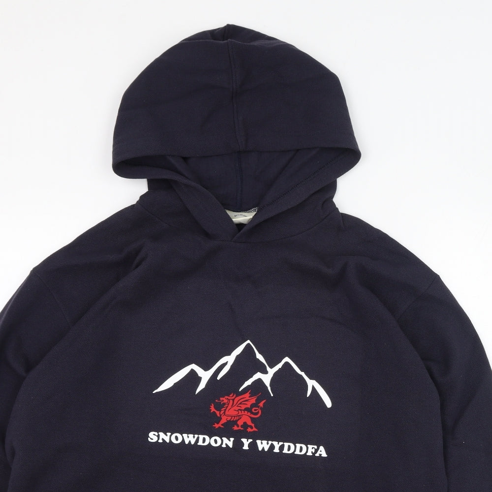 Teejac Mens Blue  Cotton Pullover Hoodie Size M   - Snowdon