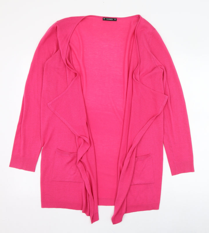 Dunes Womens Pink Round Neck  Acrylic Cardigan Jumper Size L
