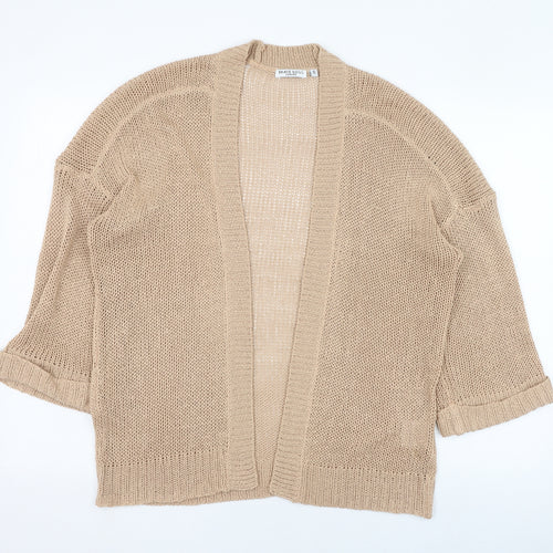 Brave Soul Womens Brown Square Neck  Acrylic Cardigan Jumper Size 14