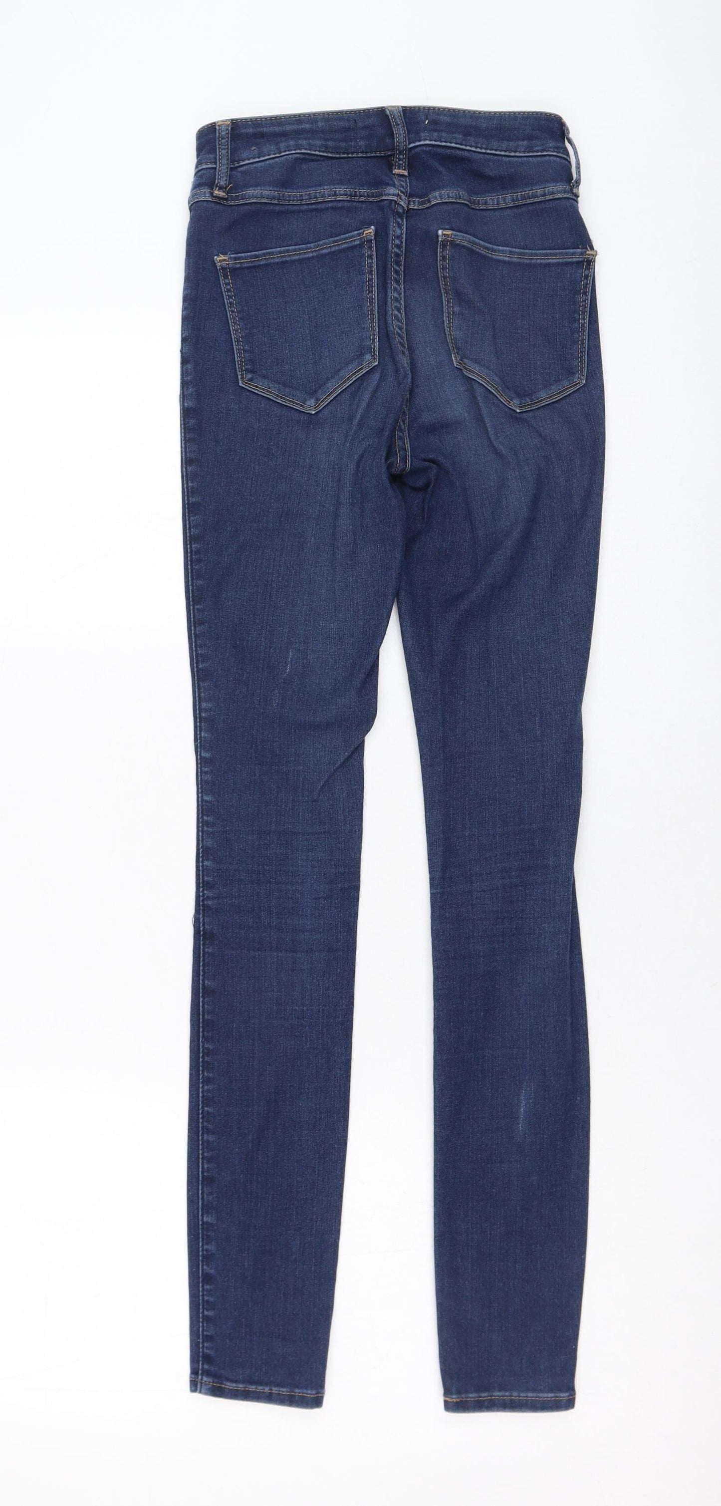 Abercrombie & Fitch Womens Black  Cotton Skinny Jeans Size 24 L29 in Regular Zip