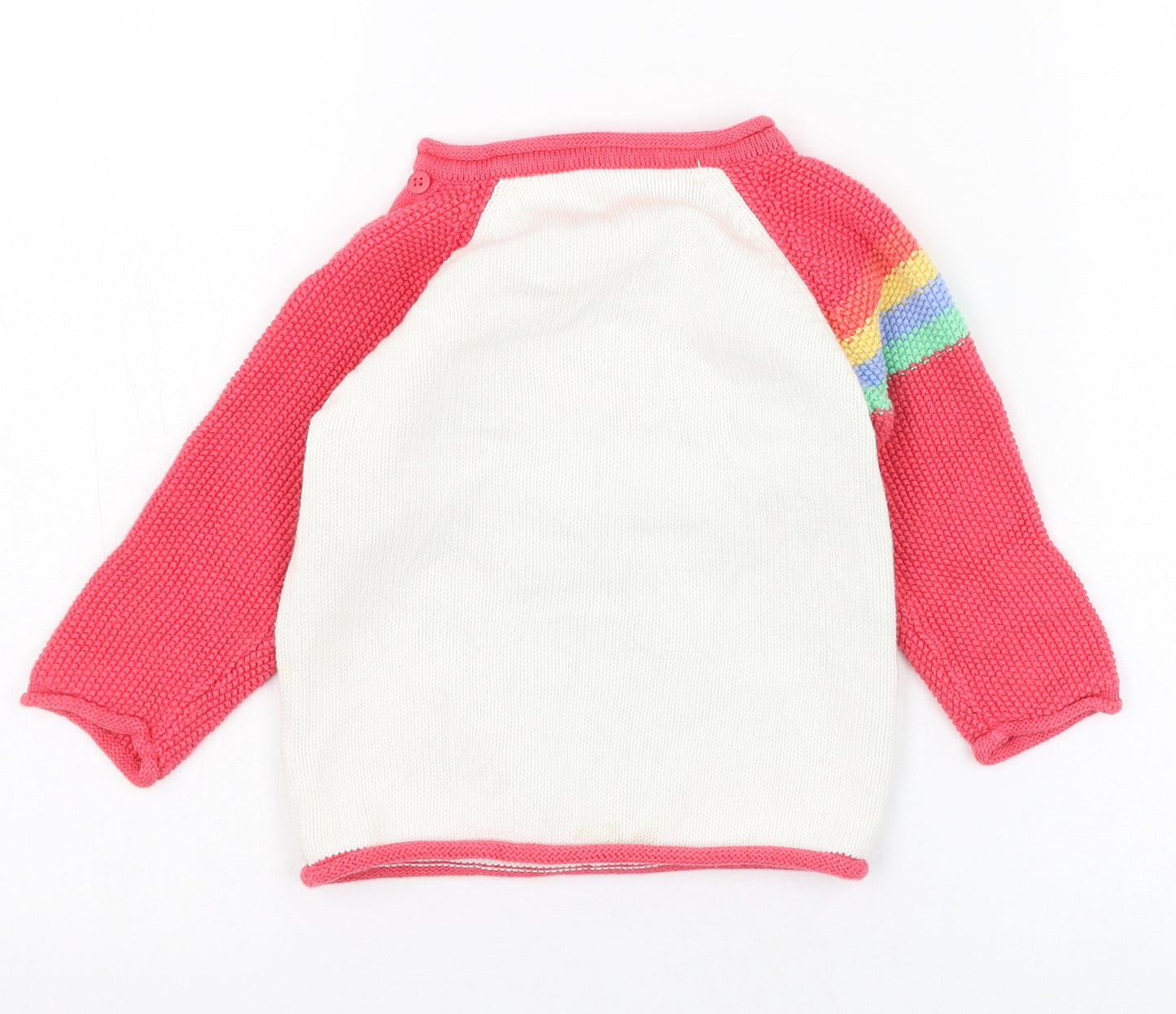 Nutmeg Girls Pink  Cotton Pullover Jumper Size 18-24 Months  Pullover - Rainbow