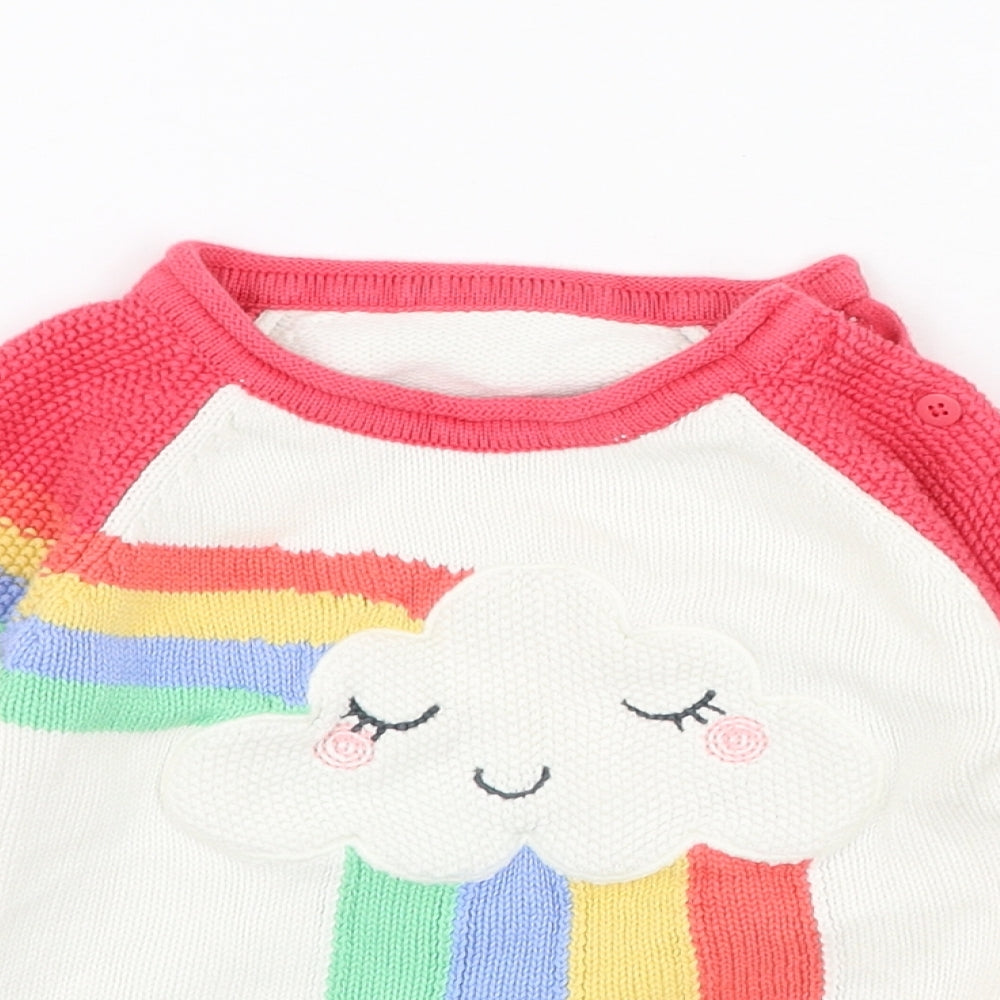 Nutmeg Girls Pink  Cotton Pullover Jumper Size 18-24 Months  Pullover - Rainbow