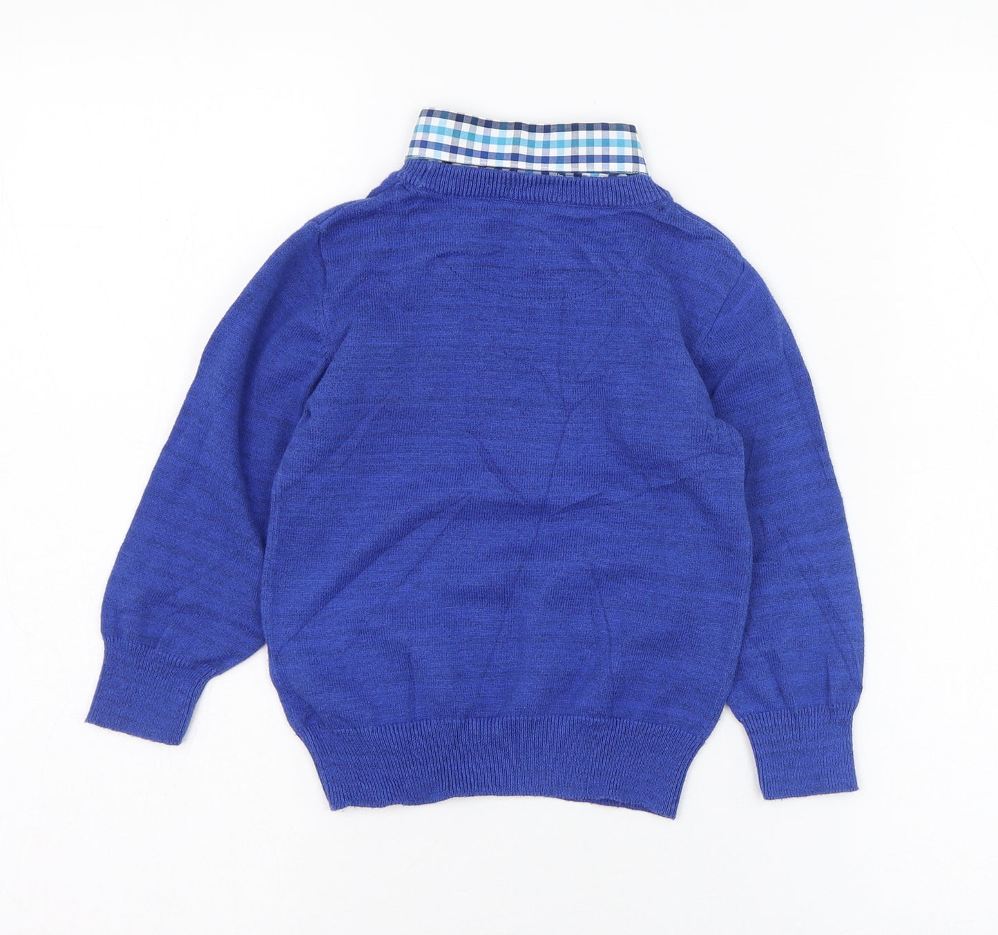 NEXT Boys Blue Collared  Cotton Pullover Jumper Size 3 Years  Pullover