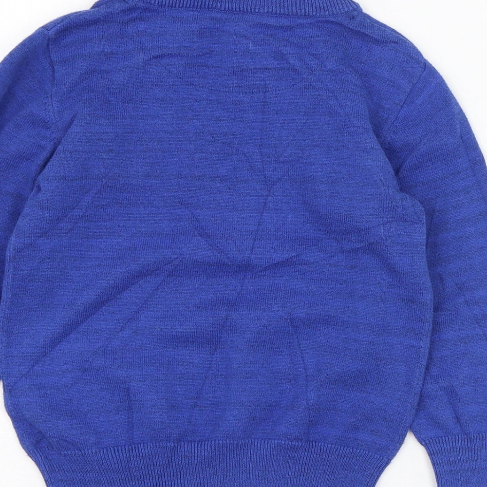 NEXT Boys Blue Collared  Cotton Pullover Jumper Size 3 Years  Pullover