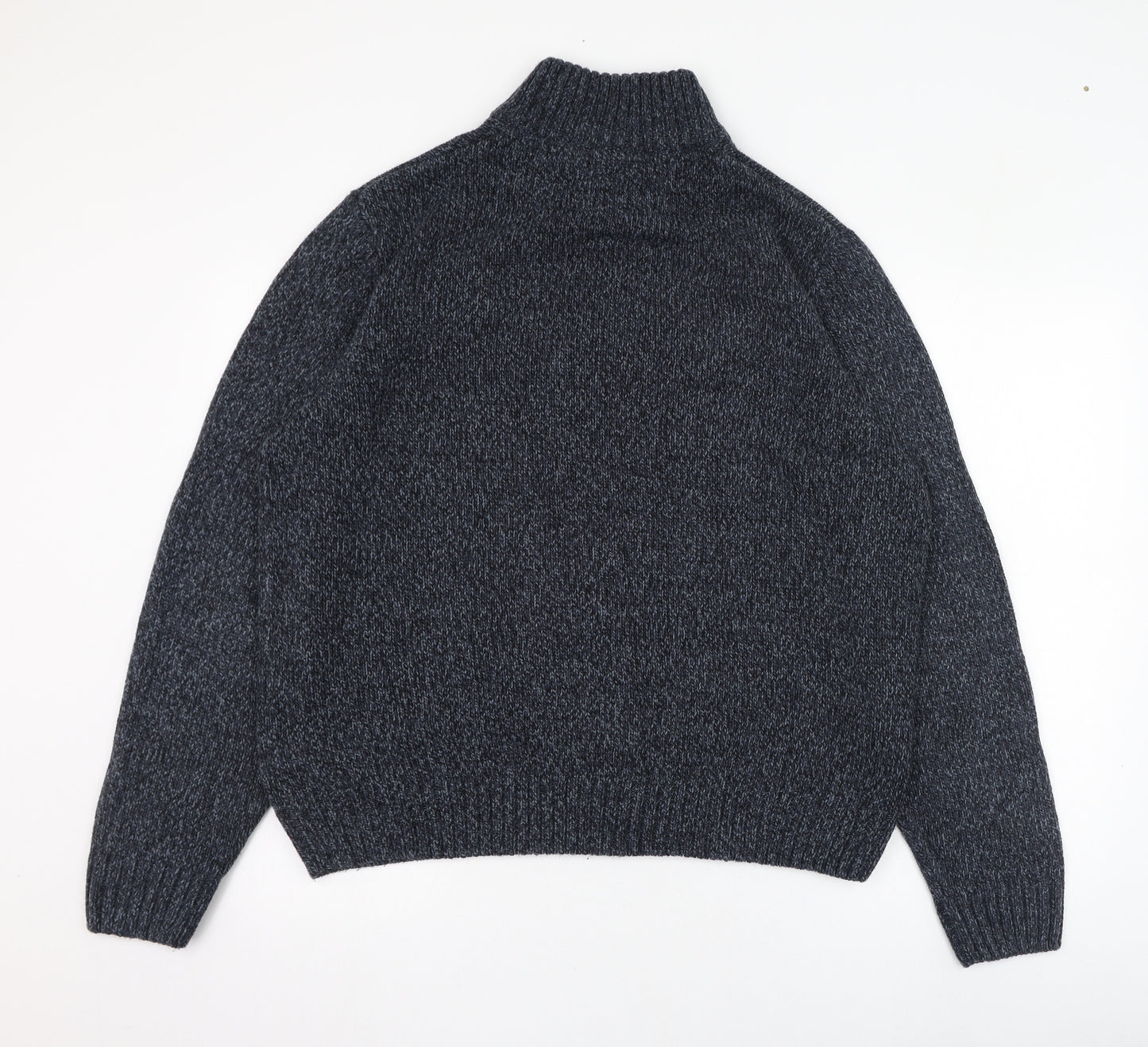 Fabric8 Mens Blue Mock Neck  Acrylic Pullover Jumper Size XL