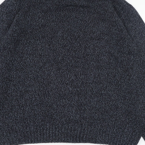 Fabric8 Mens Blue Mock Neck  Acrylic Pullover Jumper Size XL