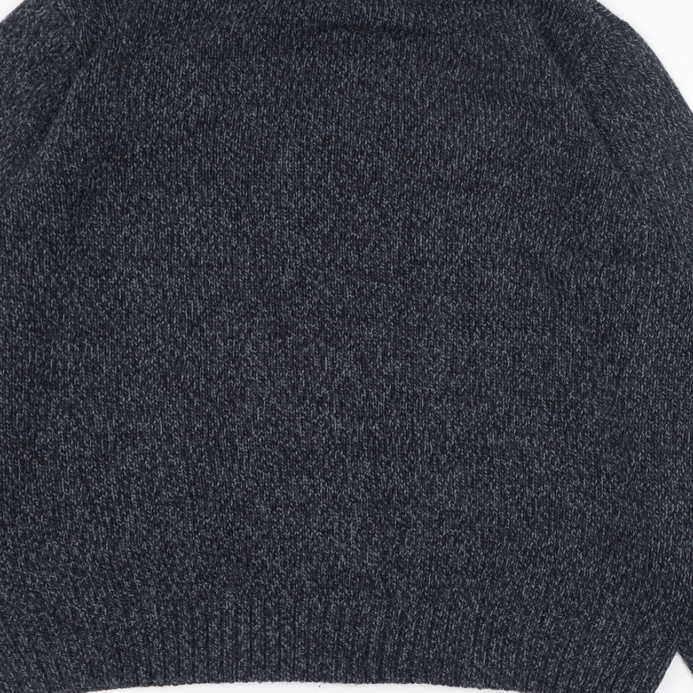 Fabric8 Mens Blue Mock Neck  Acrylic Pullover Jumper Size XL