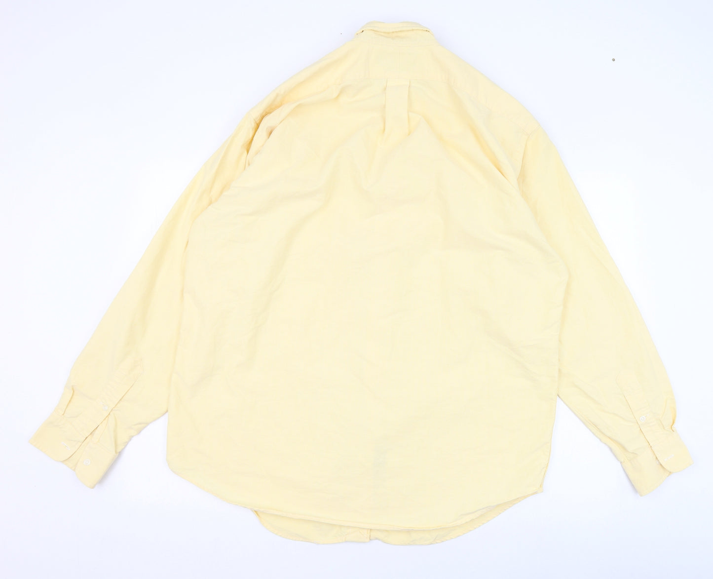 Ralph Lauren Mens Yellow  Cotton  Dress Shirt Size 34 Collared Button