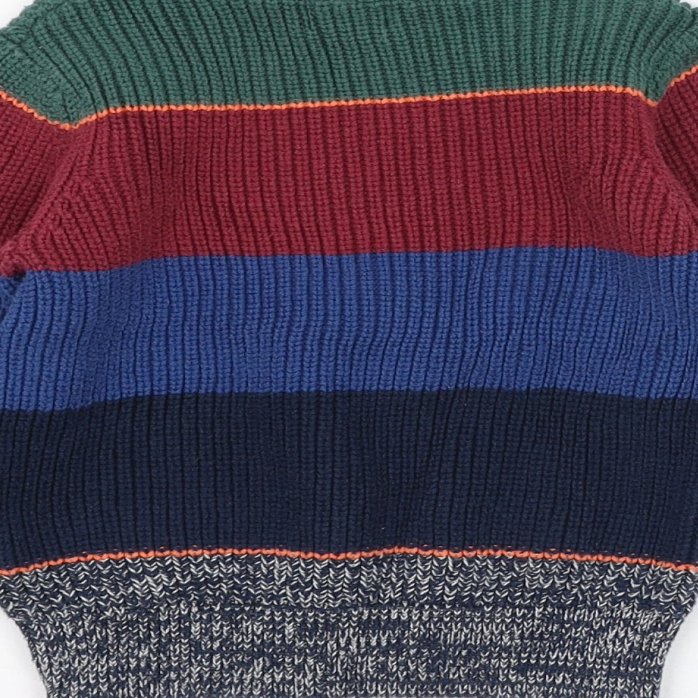 F&F Boys Multicoloured Striped Cotton Pullover Jumper Size 18-24 Months  Pullover