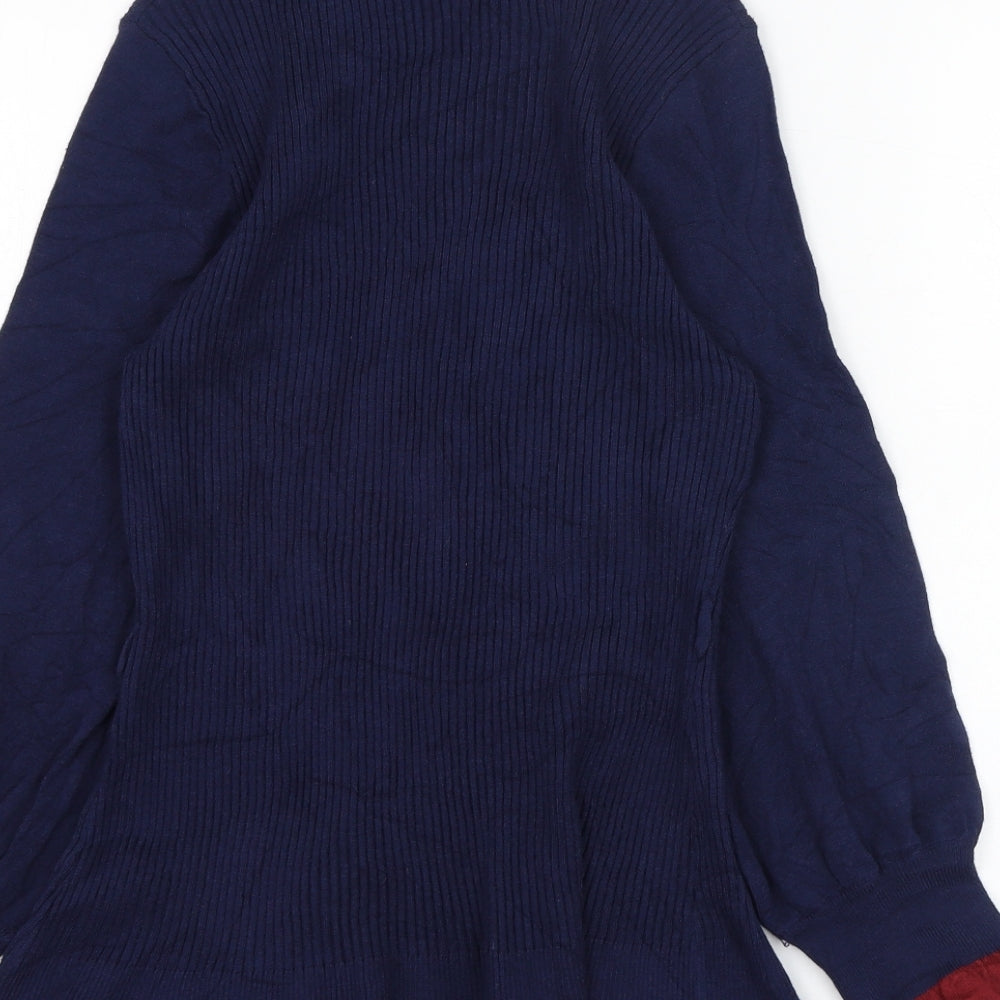 SheIn Womens Blue Round Neck  Viscose Pullover Jumper Size 3XL