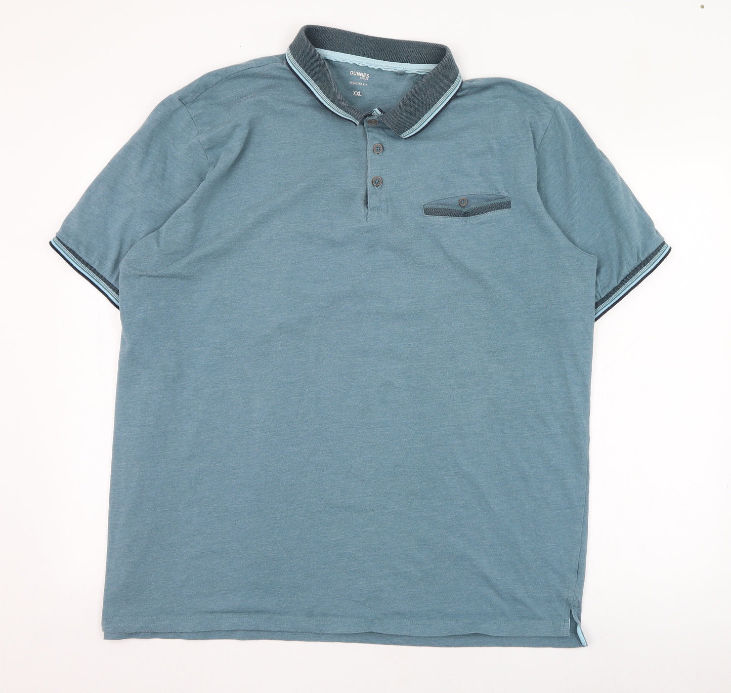 Dunnes Stores Mens Blue  Cotton  Polo Size 2XL Collared Pullover