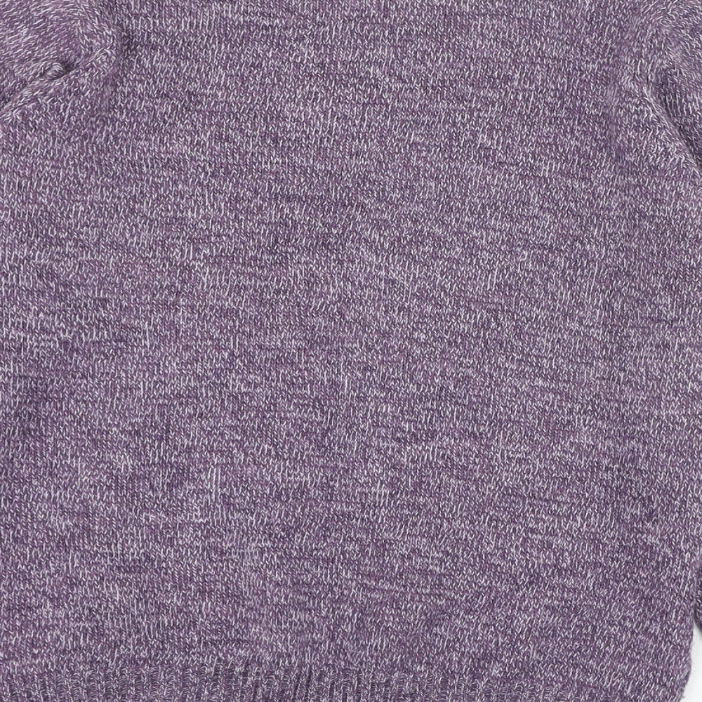 Afibel Womens Purple Round Neck  Acrylic Pullover Jumper Size 16