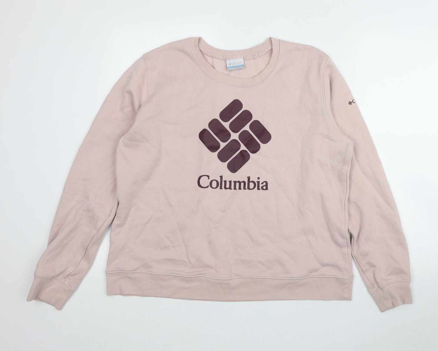 Columbia Womens Pink  Cotton Pullover Sweatshirt Size XL