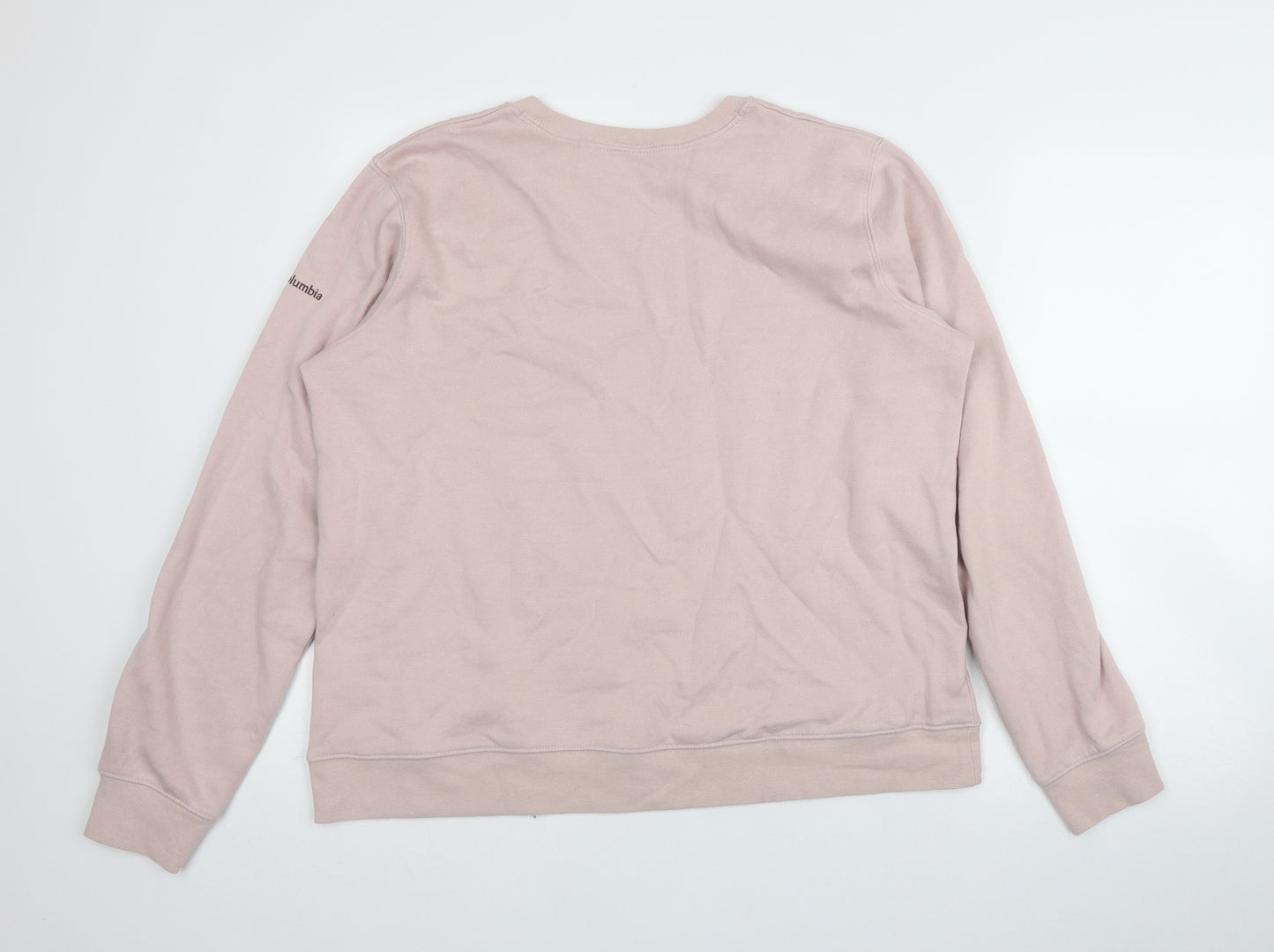 Columbia Womens Pink  Cotton Pullover Sweatshirt Size XL