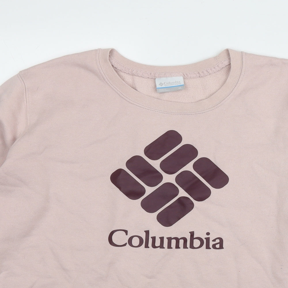 Columbia Womens Pink  Cotton Pullover Sweatshirt Size XL