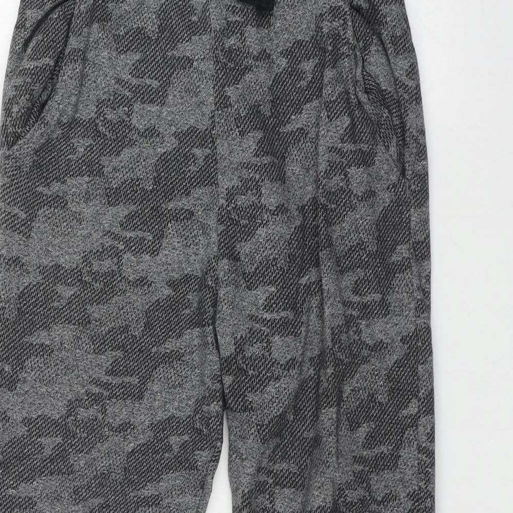 Marks and Spencer Boys Grey Camouflage Cotton Jogger Trousers Size 13-14 Years  Regular