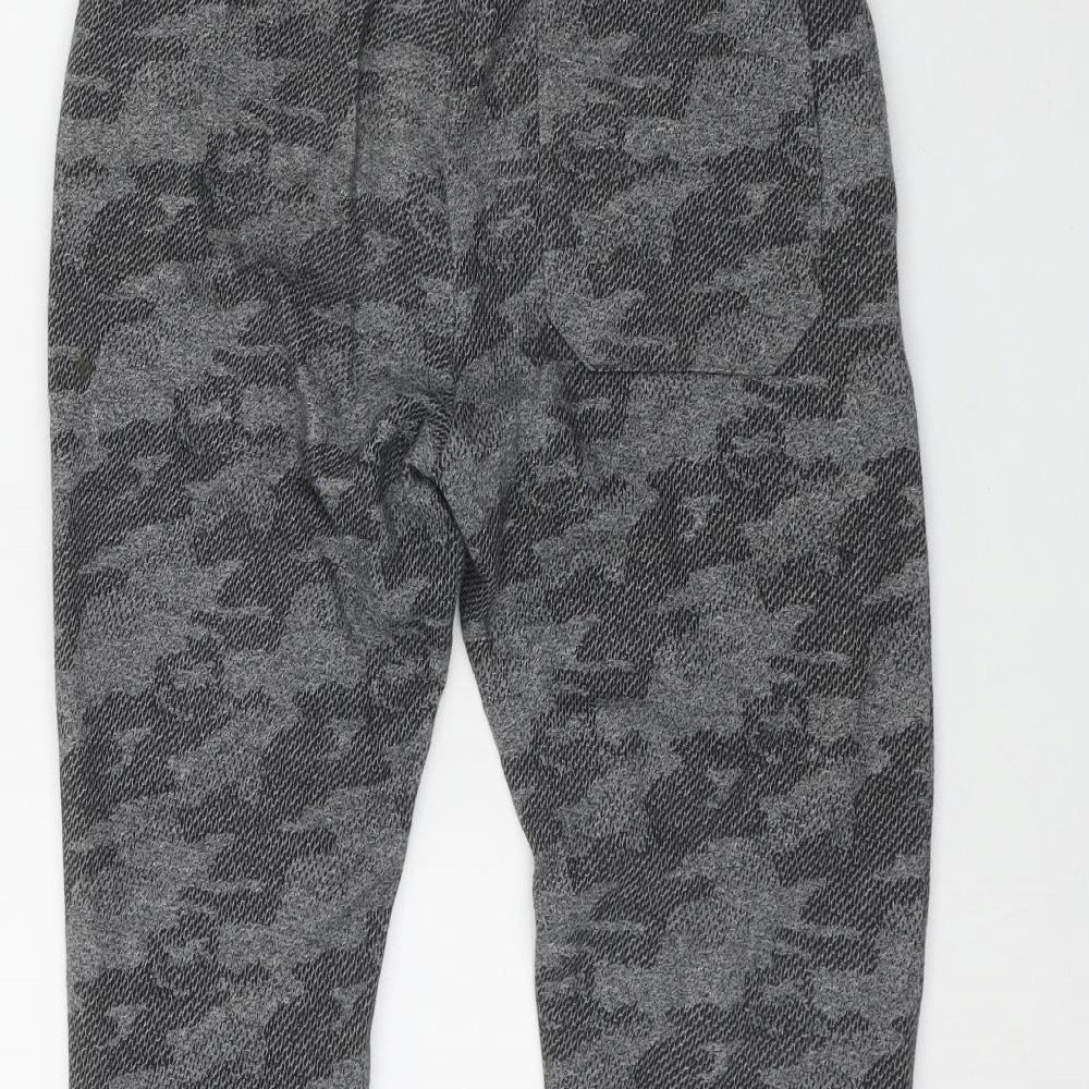 Marks and Spencer Boys Grey Camouflage Cotton Jogger Trousers Size 13-14 Years  Regular