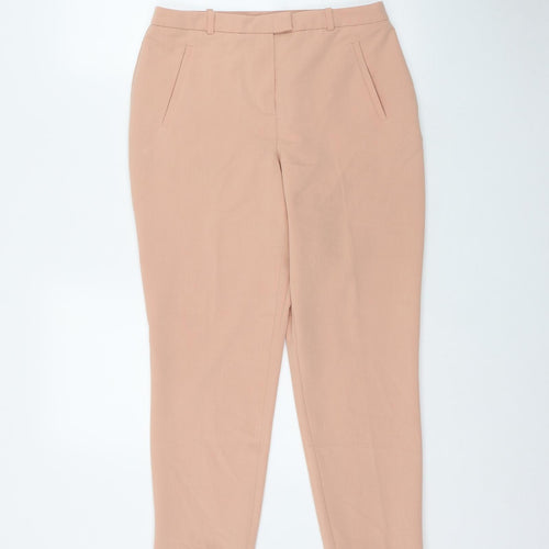 New Look Womens Pink  Polyester Trousers  Size 10 L26 in Regular Zip