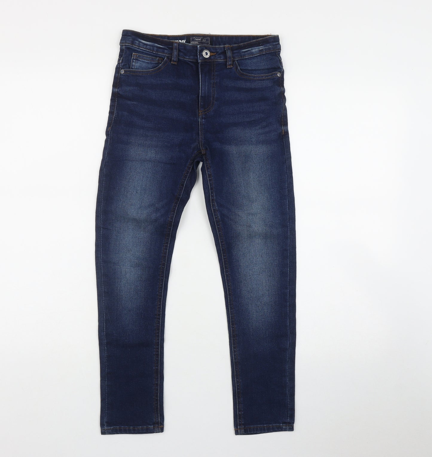 NEXT Girls Blue  Cotton Skinny Jeans Size 10 Years  Regular Zip