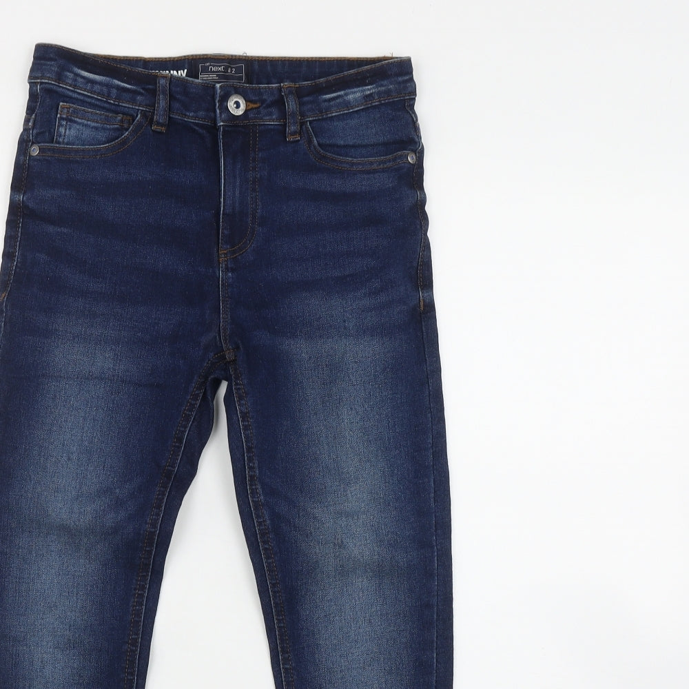 NEXT Girls Blue  Cotton Skinny Jeans Size 10 Years  Regular Zip