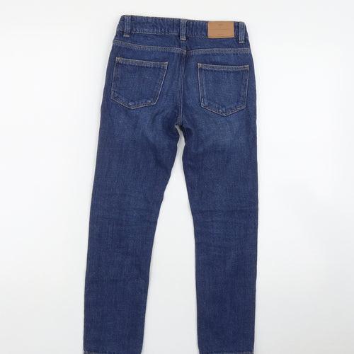 Mango Girls Blue  Cotton Skinny Jeans Size 9 Months  Regular Zip