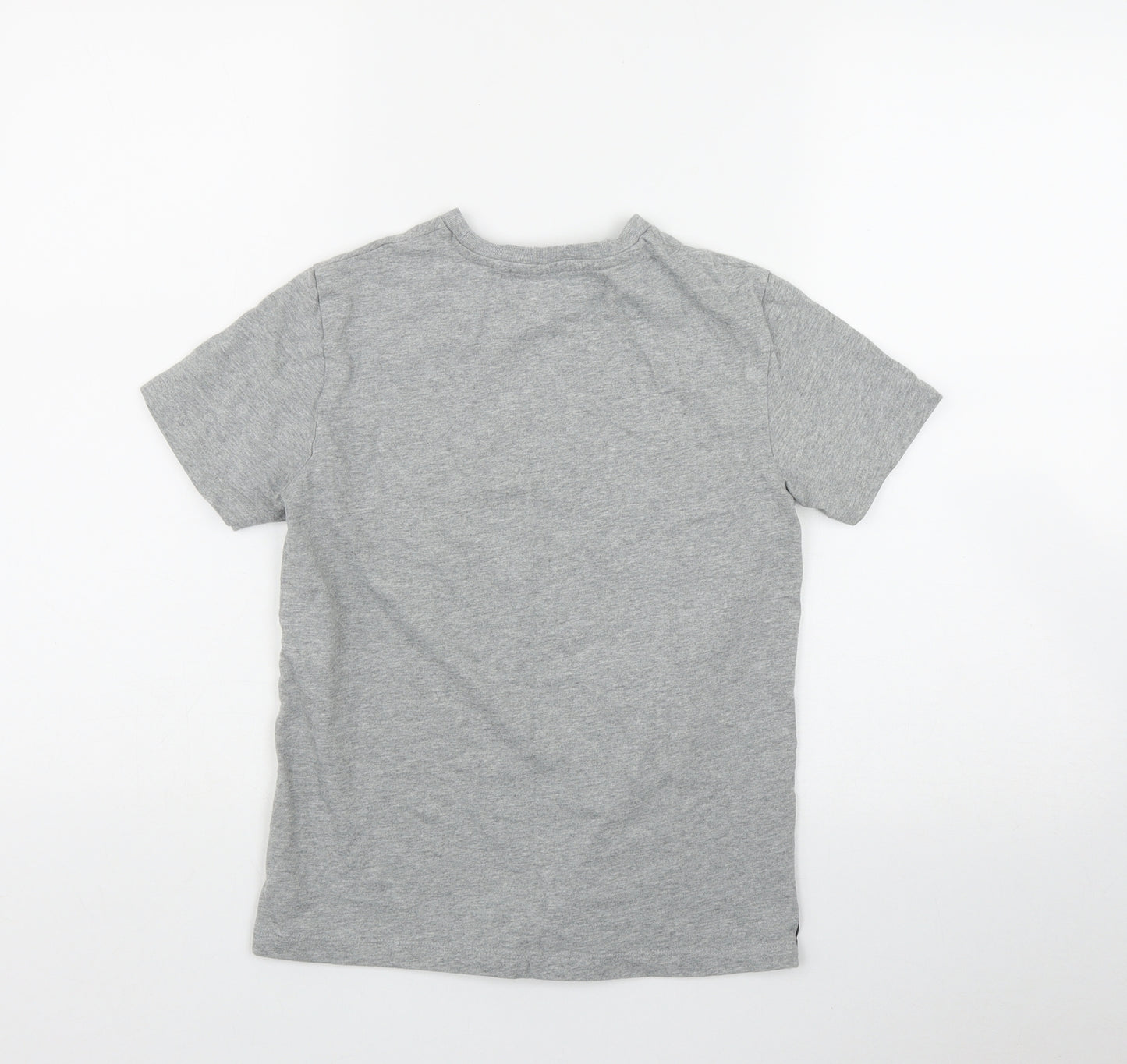NEXT Boys Grey  Cotton Basic T-Shirt Size 9 Years Round Neck  - Christmas Bear