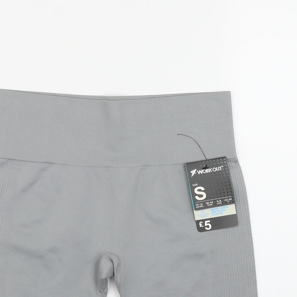 Primark Womens Grey  Polyester Sweat Shorts Size 10 L10 in Regular