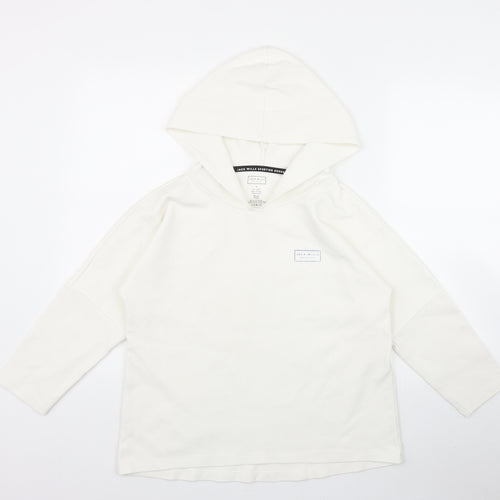 Jack Wills Sports Womens White  Cotton Pullover Hoodie Size 6