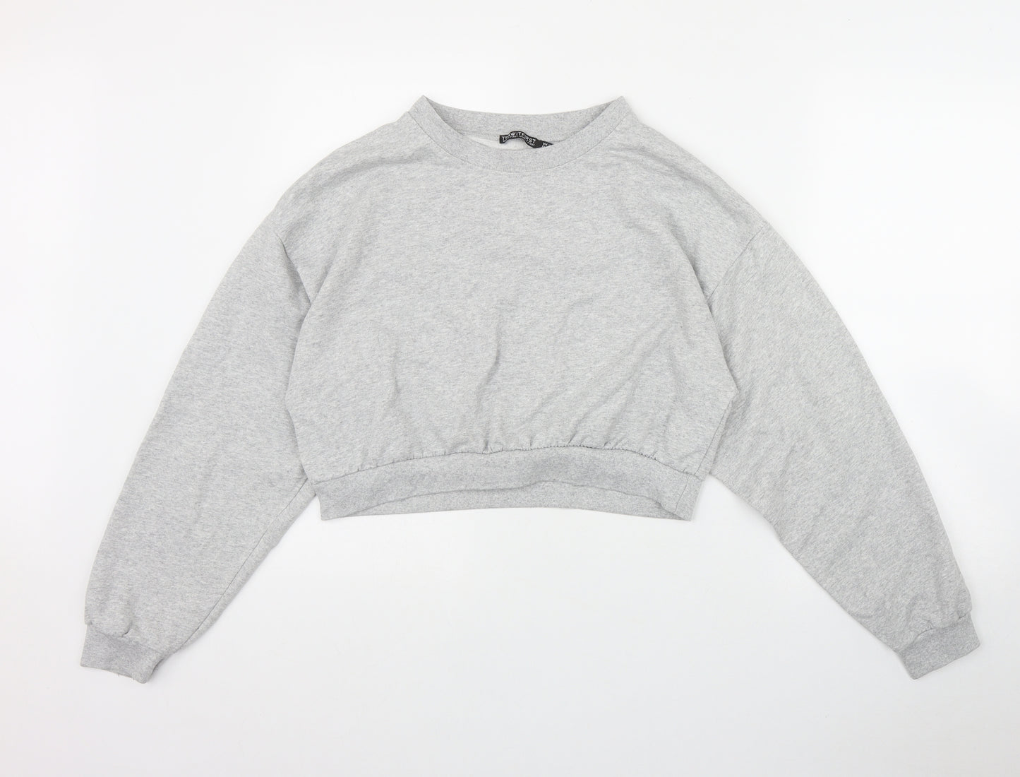 I SAW IT FIRST Womens Grey  Cotton Pullover Sweatshirt Size 10