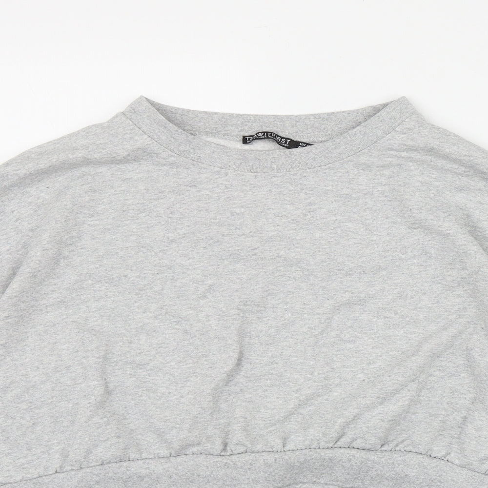I SAW IT FIRST Womens Grey  Cotton Pullover Sweatshirt Size 10