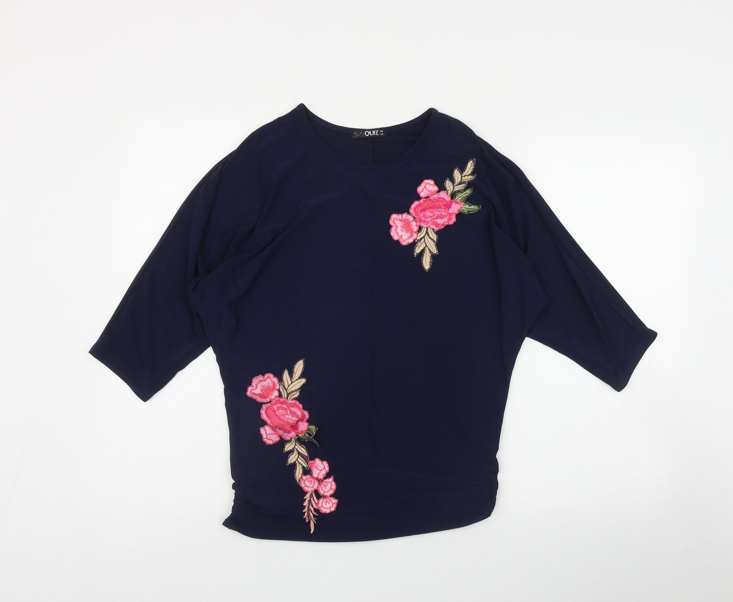 Quiz Womens Blue  Polyester Basic T-Shirt Size 8 Round Neck
