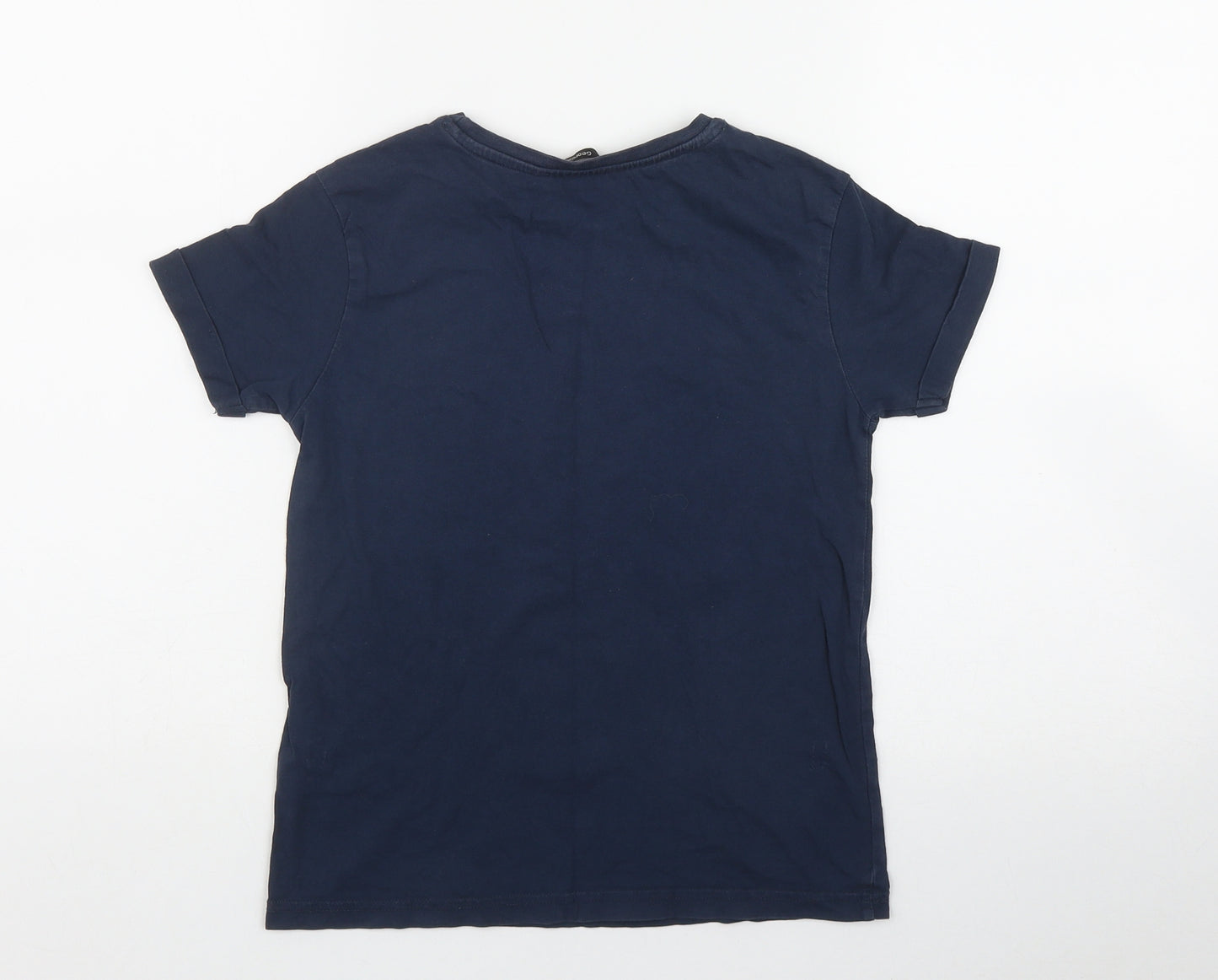 George Boys Beige  Cotton Basic T-Shirt Size 8-9 Years Round Neck  - Flossing Frog