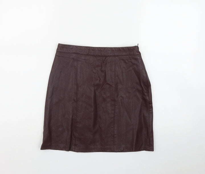 Papaya Womens Purple Viscose Mini Skirt Size 8 Zip