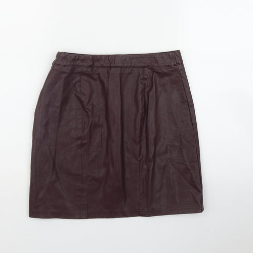 Papaya Womens Purple  Viscose Mini Skirt Size 8   Zip