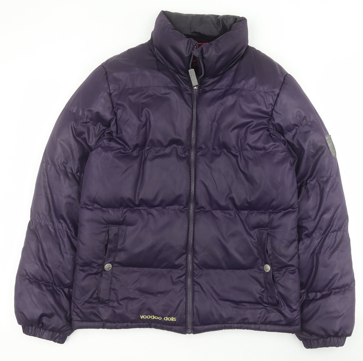 Voodoo Dolls Womens Purple   Puffer Jacket Coat Size 12  Zip