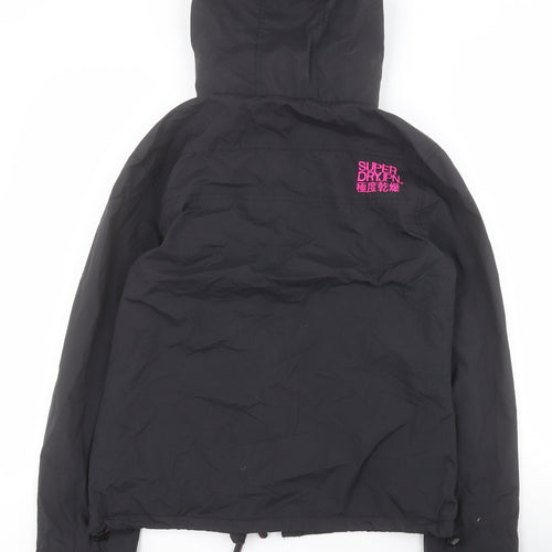 Superdry Womens Black   Rain Coat Coat Size L  Zip