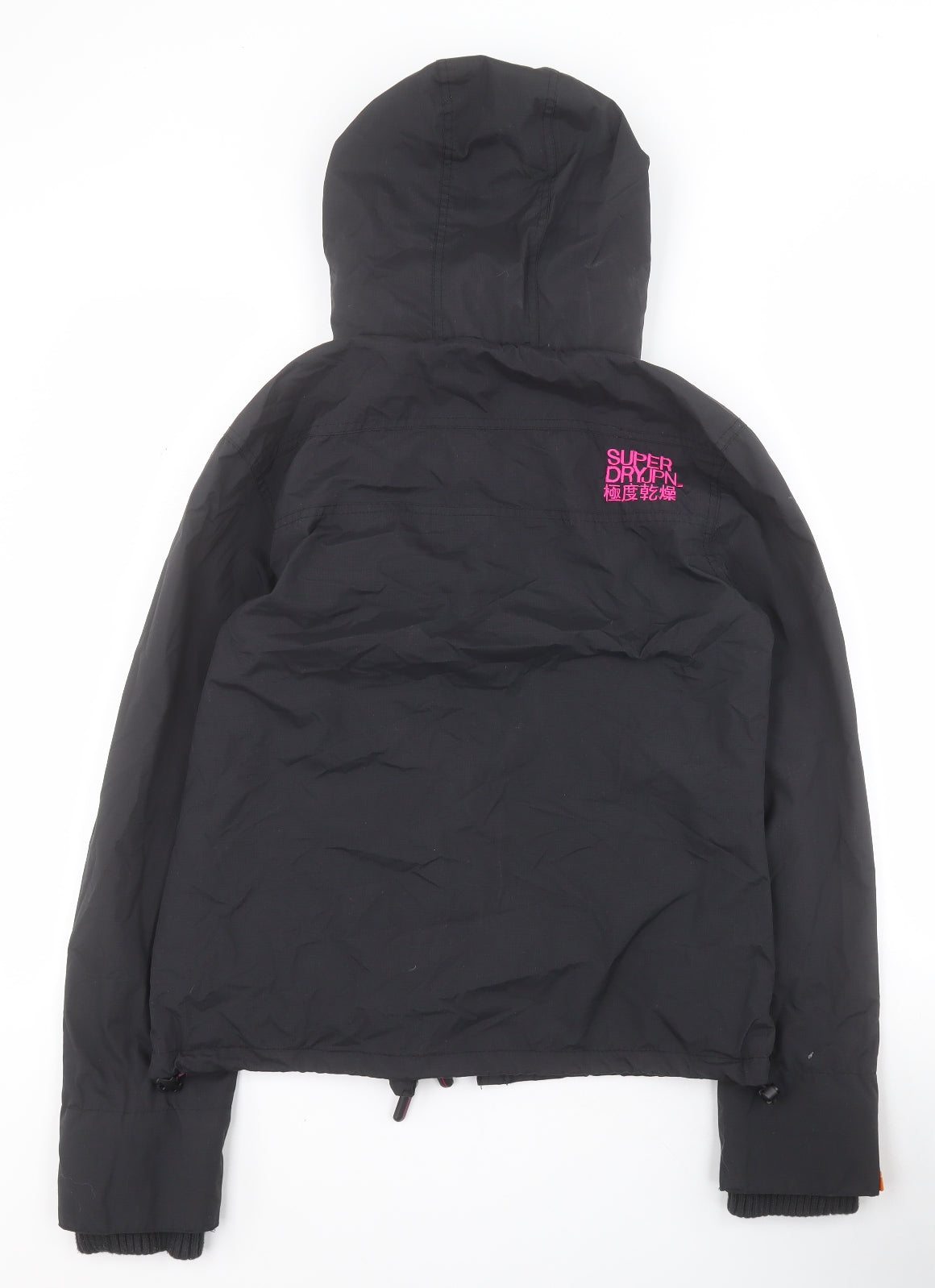 Superdry Womens Black   Rain Coat Coat Size L  Zip