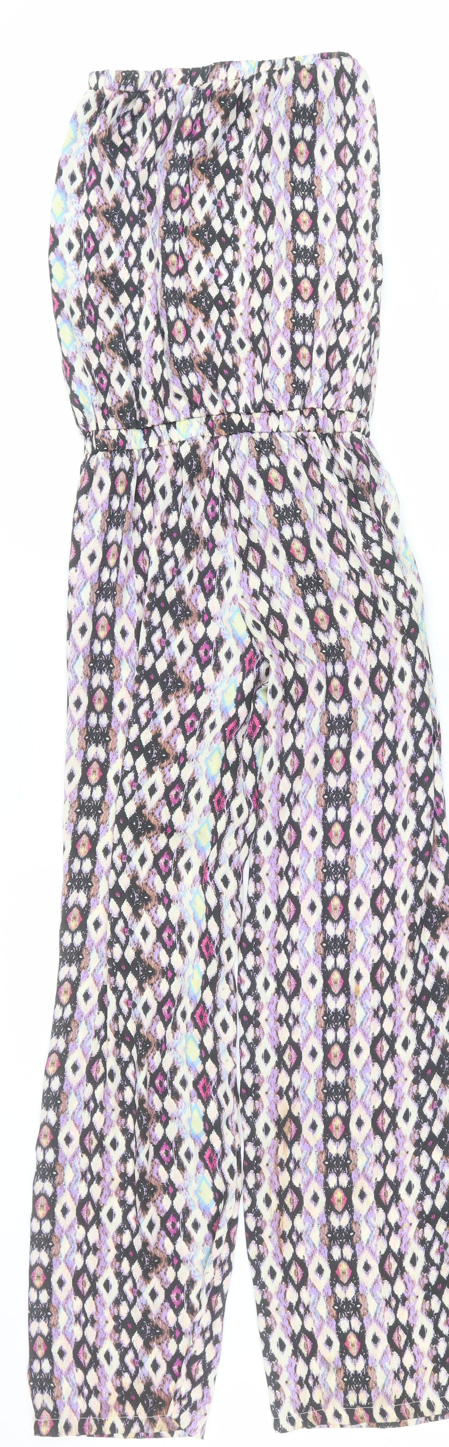 Blue Vanilla Womens Multicoloured Batik Polyester Jumpsuit One-Piece Size S L31 in Pullover