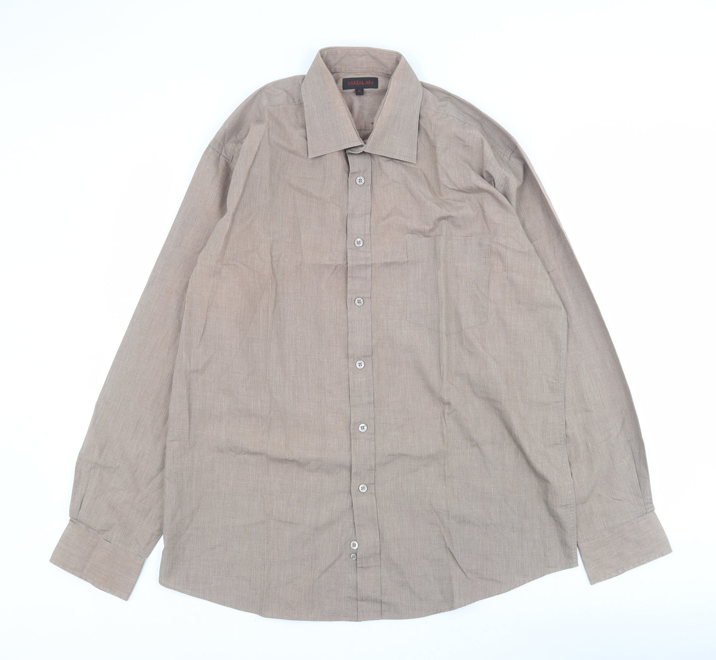 Matalan Womens Brown  Polyester Basic Button-Up Size 16 Collared
