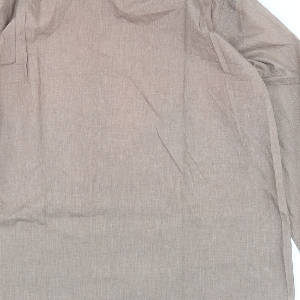 Matalan Womens Brown  Polyester Basic Button-Up Size 16 Collared