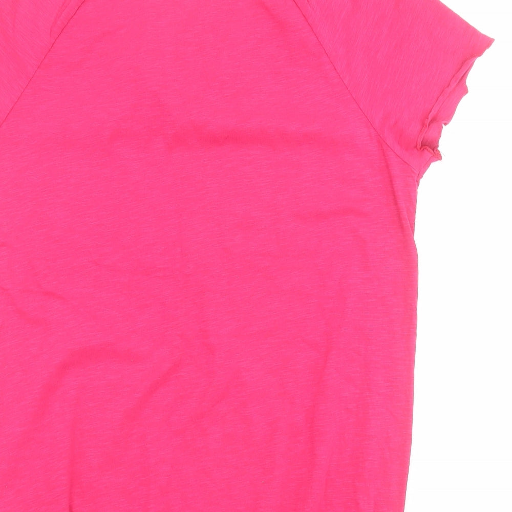 ESMARA Womens Pink  100% Cotton Basic T-Shirt Size M V-Neck