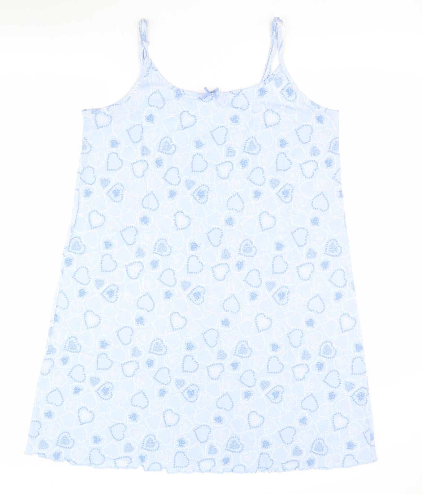 Bonmarche Womens Blue Solid 100% Cotton Top Dress Size 16   - Hearts